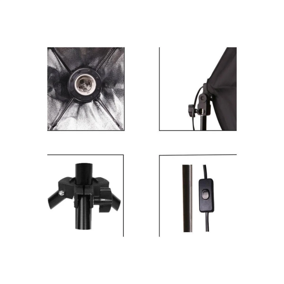 PDX 50×70 Softbox İkili + Çanta – 2× Işık Ayağı Dahil (2 m)