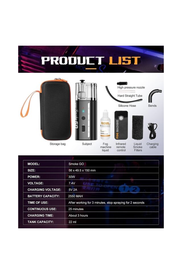 Smoke Go All-In-One Handheld Fog Machine (30W)