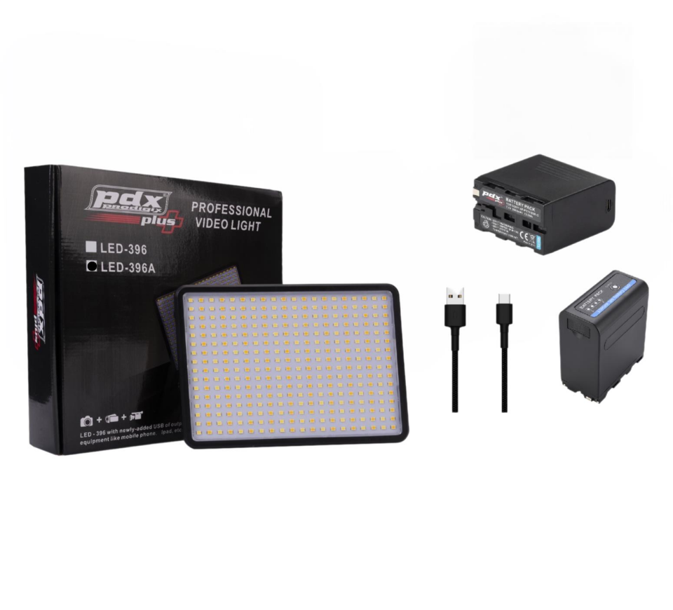 PDX 396A ve NP-F970 USB-C Bataryalı Led Işık Seti
