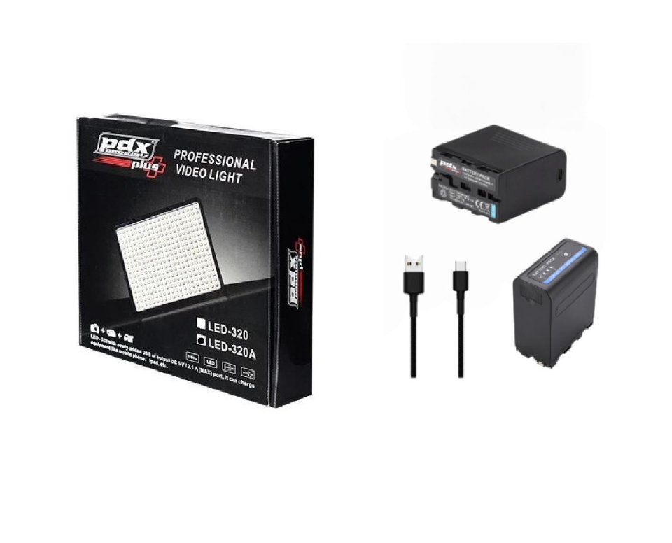 PDX 320A ve NP-F970 USB-C Bataryalı Led Işık Seti