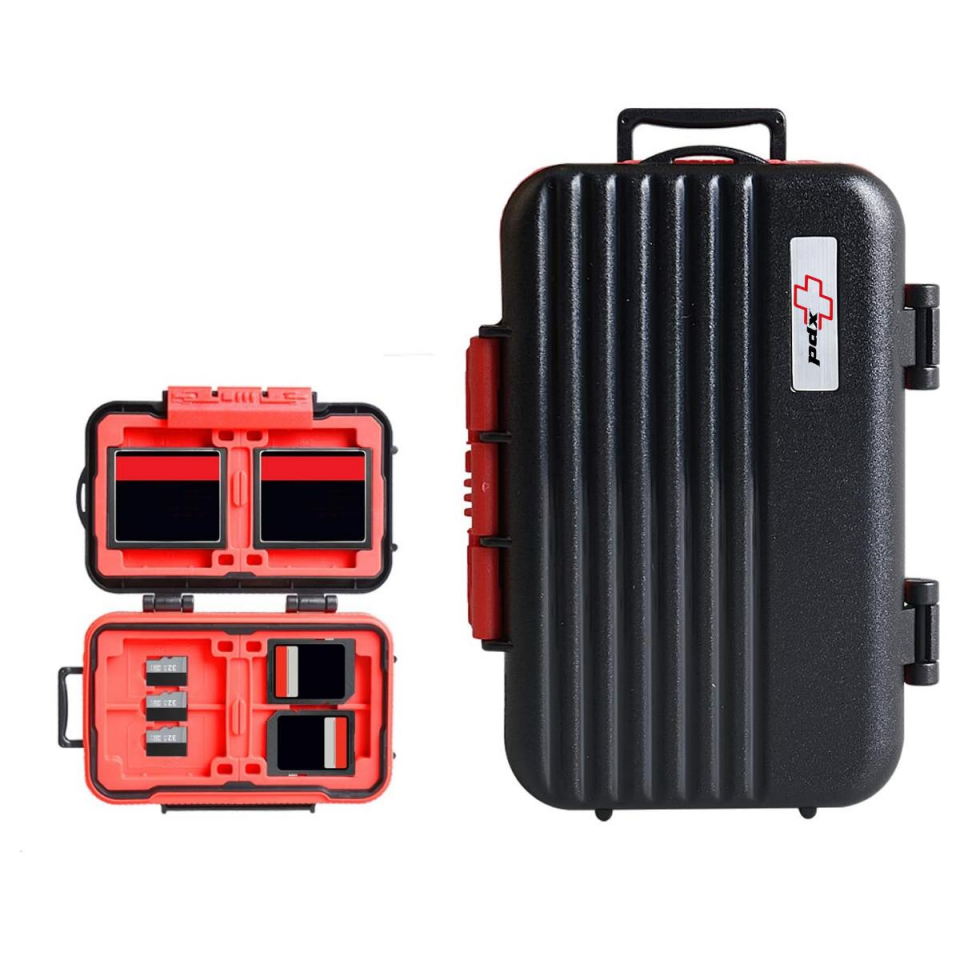 PDX Darbeye Dayanıklı Hafıza Kartı Koruma Kutusu (24 Kart – 4 CF / 8 SD / 12 MicroSD)
