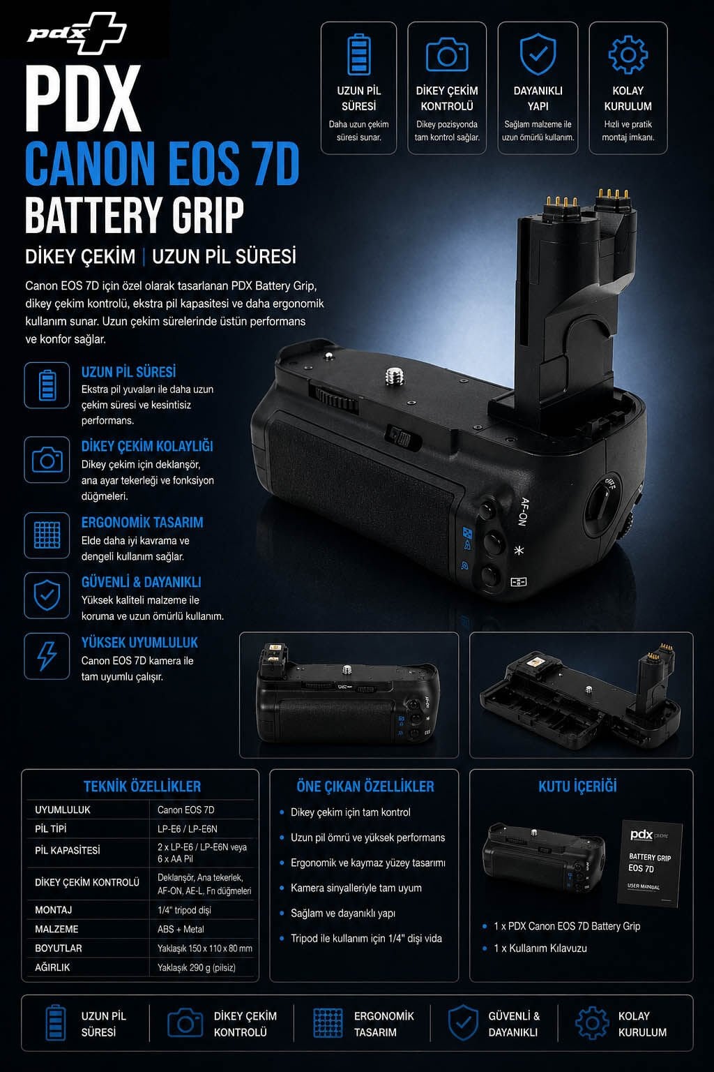 PDX Canon EOS 7D Battery Grip