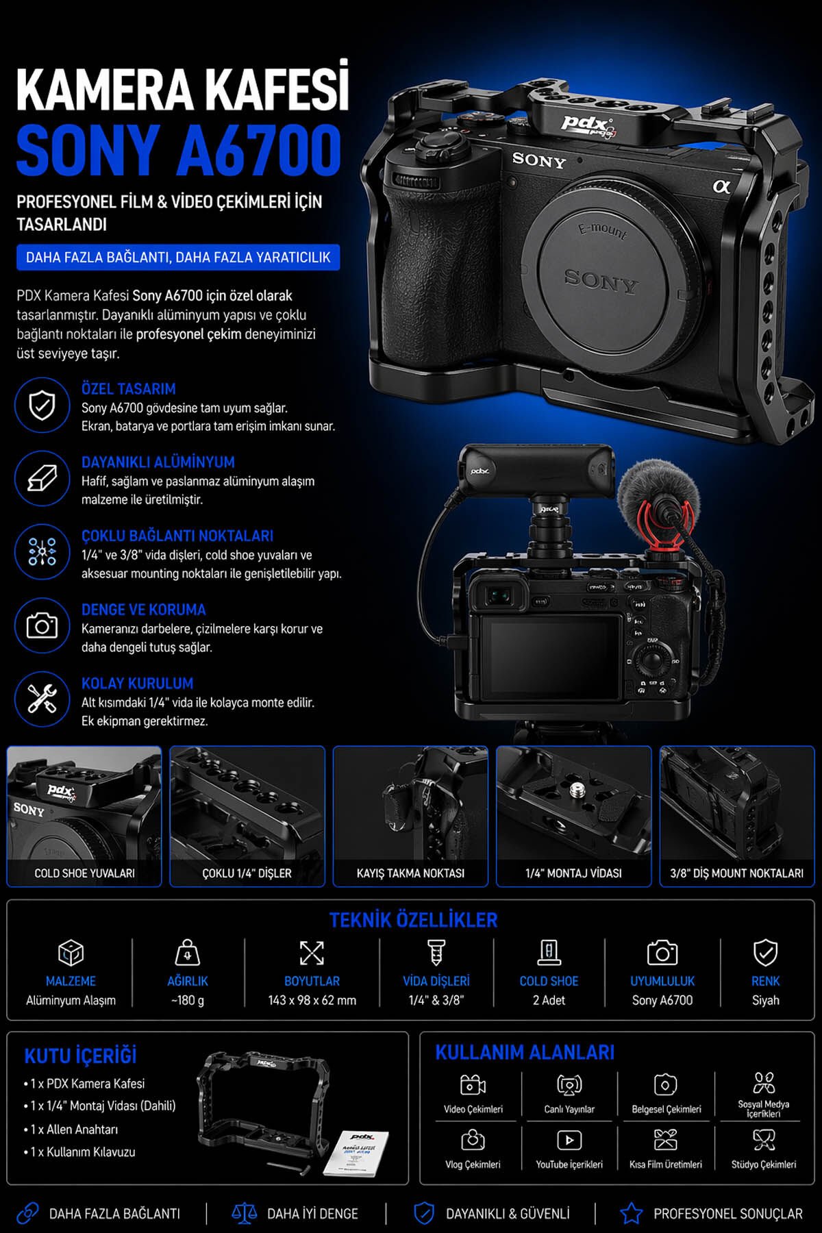 PDX Sony A6700 Kamera Kafesi