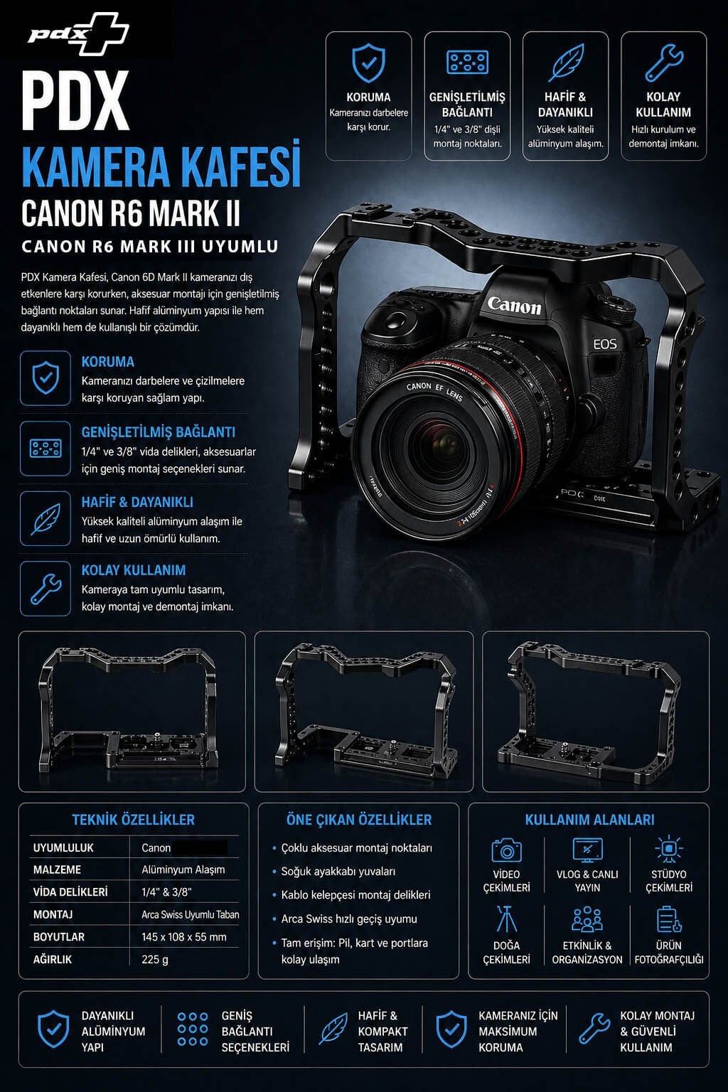 PDX Canon 6D Mark II Kamera Kafesi