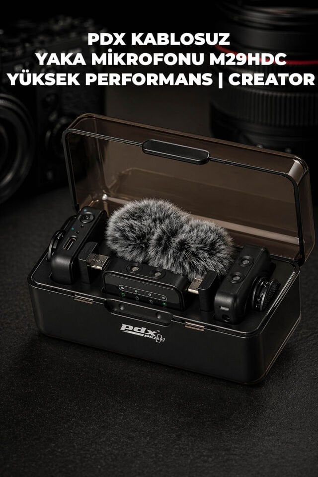PDX Kablosuz Yaka Mikrofonu M29HDC | Yüksek Performans | Creator