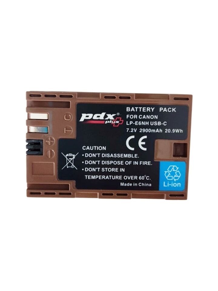 PDX Canon LP-E6NH USB-C Batarya | Hızlı Şarj | Yeni Nesil