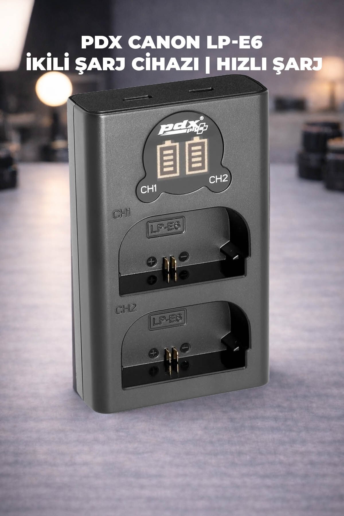 PDX PDX LP-E6 USB İkili Şarj Cihazı Görsel 4