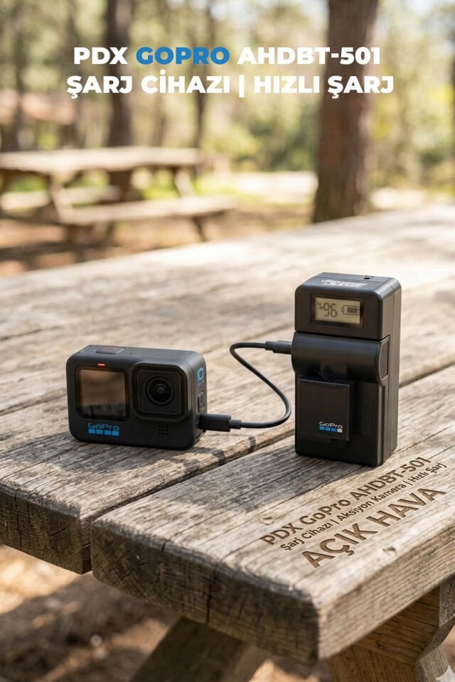 PDX GoPro AHDBT-501 Şarj Cihazı | Aksiyon Kamera | Hızlı Şarj