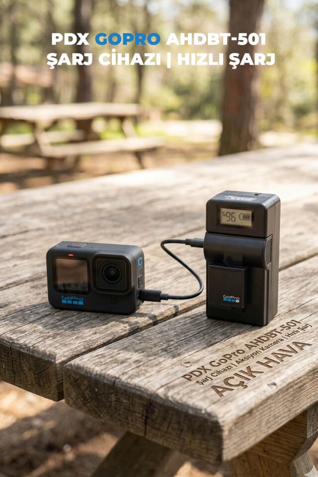 PDX GoPro AHDBT-501 Şarj Cihazı | Aksiyon Kamera | Hızlı Şarj