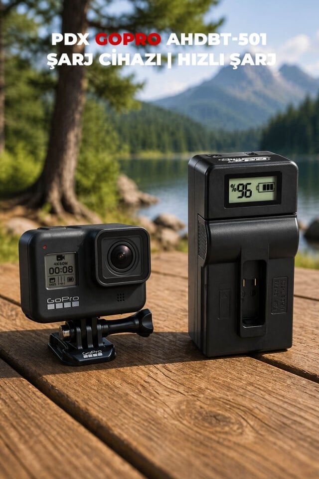 PDX GoPro AHDBT-501 Şarj Cihazı | Aksiyon Kamera | Hızlı Şarj