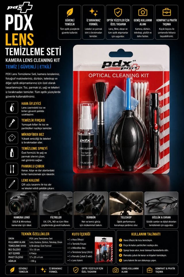 PDX Lens Temizleme Seti | Kamera Lens Cleaning Kit