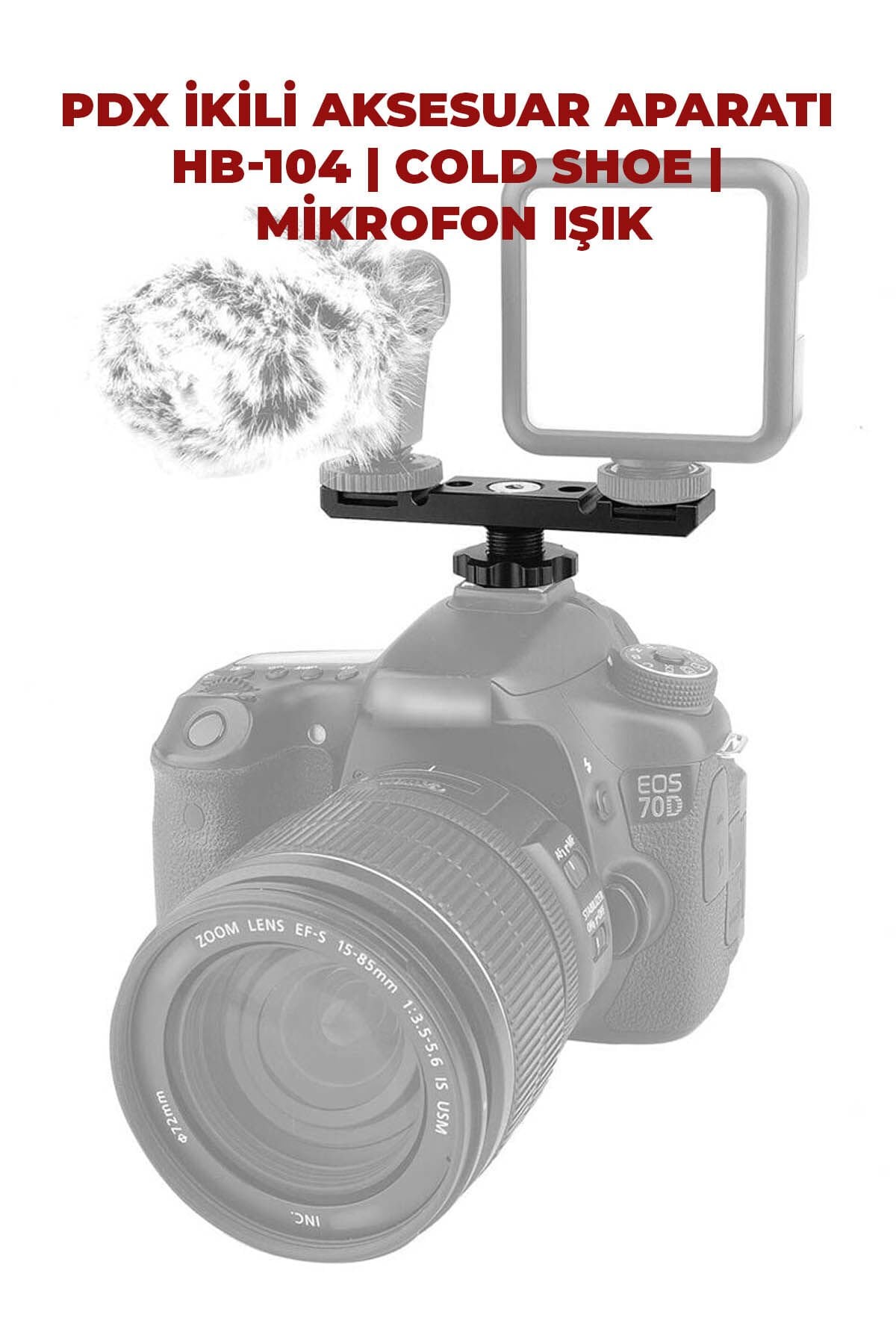 PDX İkili Aksesuar Aparatı HB-104 | Cold Shoe | Mikrofon Işık