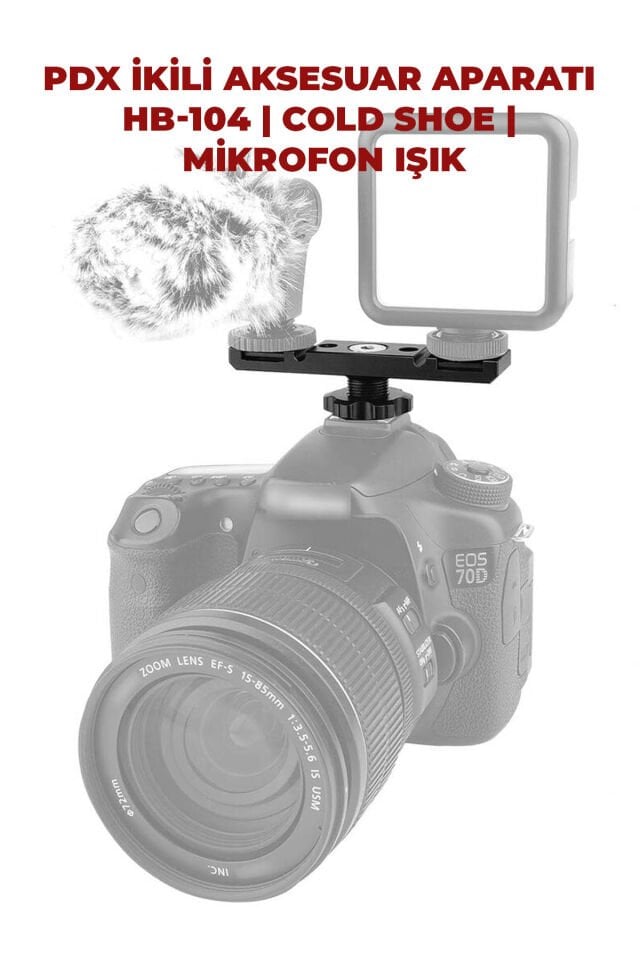 PDX İkili Aksesuar Aparatı HB-104 | Cold Shoe | Mikrofon Işık