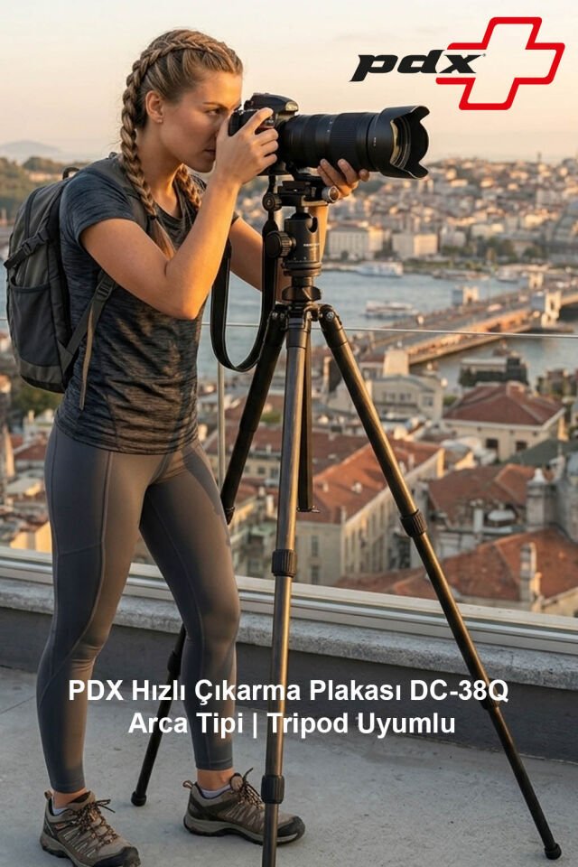 PDX Hızlı Çıkarma Plakası DC-38Q | Arca Tipi | Tripod Uyumlu