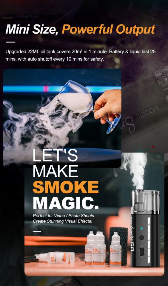 LENSGO Smoke GO Duman Makinesi | Taşınabilir | Profesyonel Sis