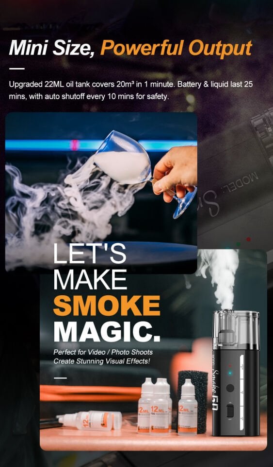 LENSGO Smoke GO Duman Makinesi | Taşınabilir | Profesyonel Sis