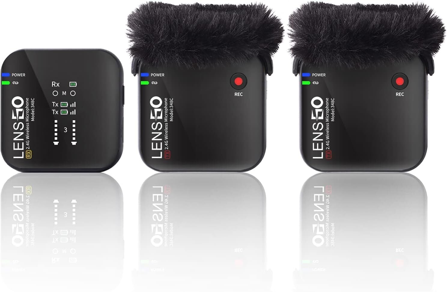 LENSGO LWM-348C Kablosuz Yaka Mikrofonu | 2.4GHz | Çiftli Sistem