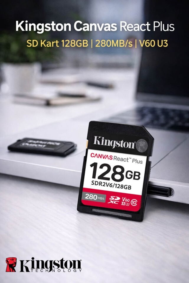 Kingston Canvas React Plus SD Kart 128GB | 4K V60