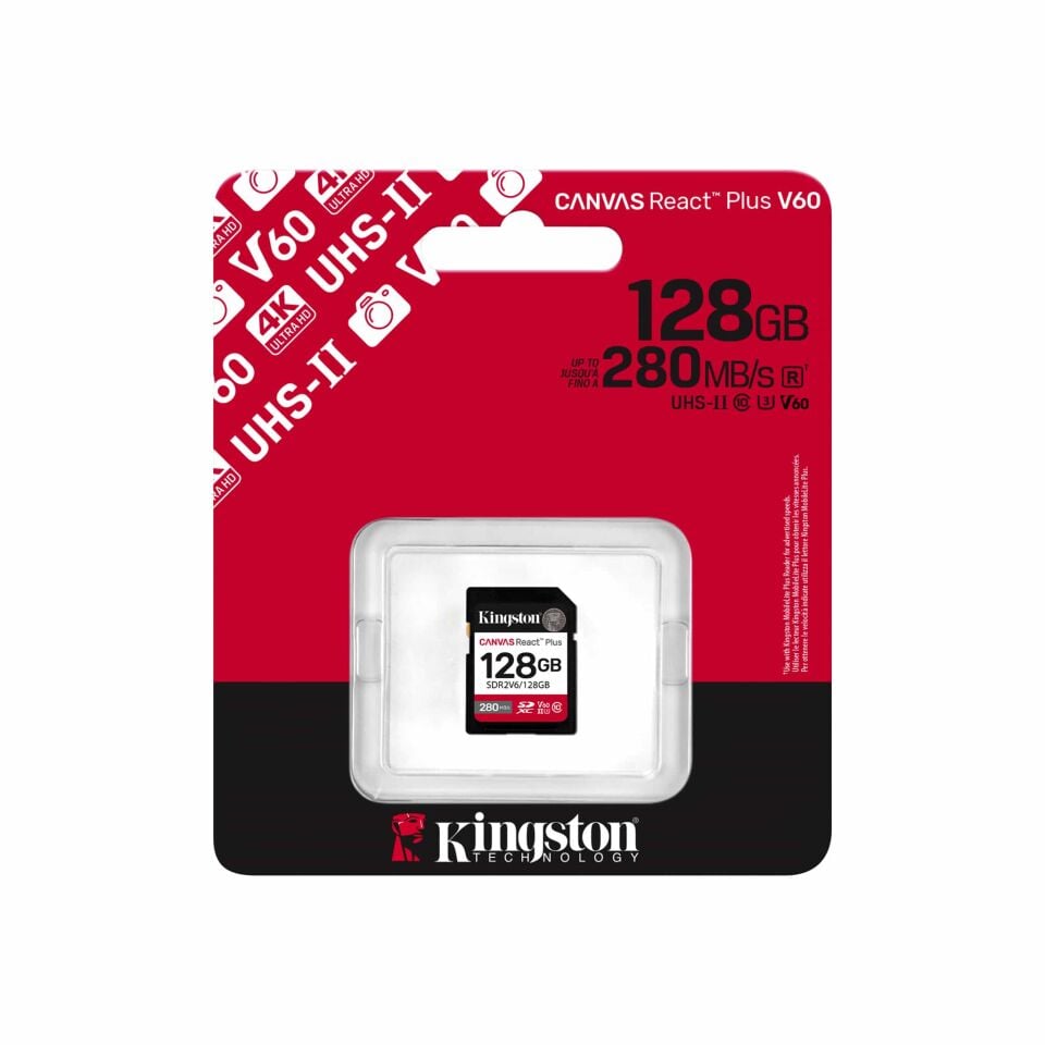 Kingston Canvas React Plus SD Kart 128GB | 4K V60