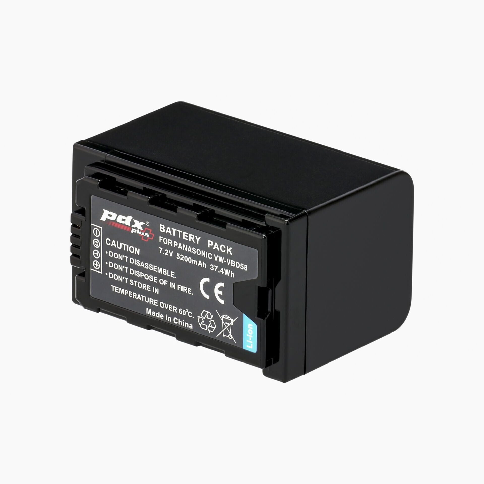 PDX Panasonic VW-VBD58 Batarya | 5200mAh | Panasonic Uyumlu