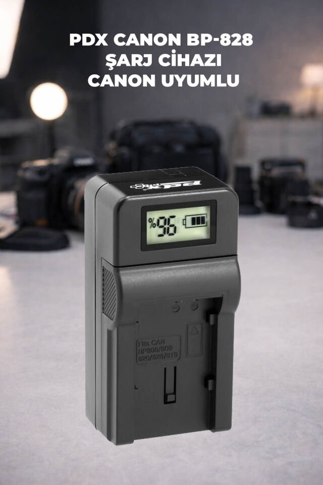 PDX Canon BP-828 Şarj Cihazı | Stabil Şarj | Canon Uyumlu