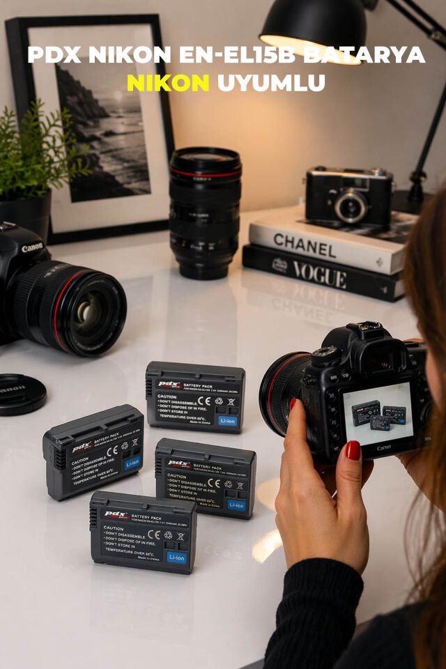 PDX Nikon EN-EL15B Batarya | DSLR Uyumlu | Yüksek Kapasite