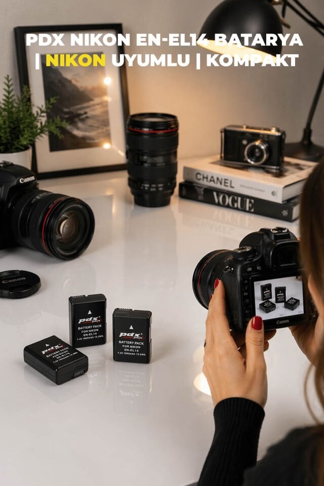 PDX Nikon EN-EL14 Batarya | DSLR Uyumlu | Kompakt
