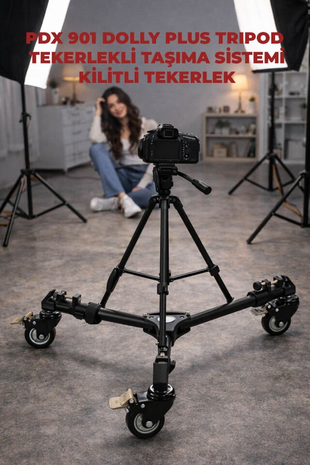 PDX 901 Dolly Plus | Tripod Tekerlekli Taşıma Sistemi | Kilitli Tekerlek