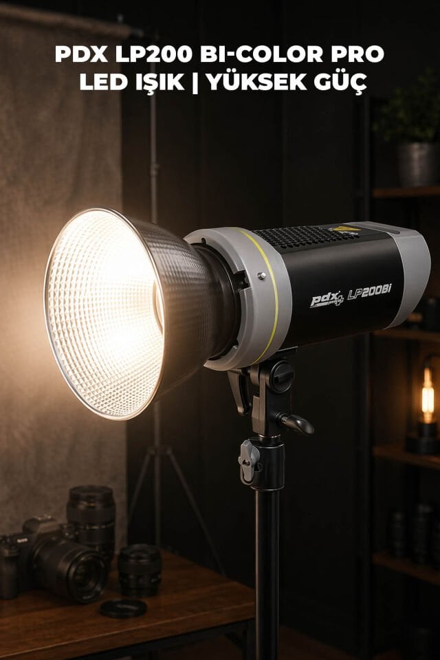 PDX LP-200 Bi-Color PRO LED Işık | Yüksek Güç | Profesyonel Stüdyo